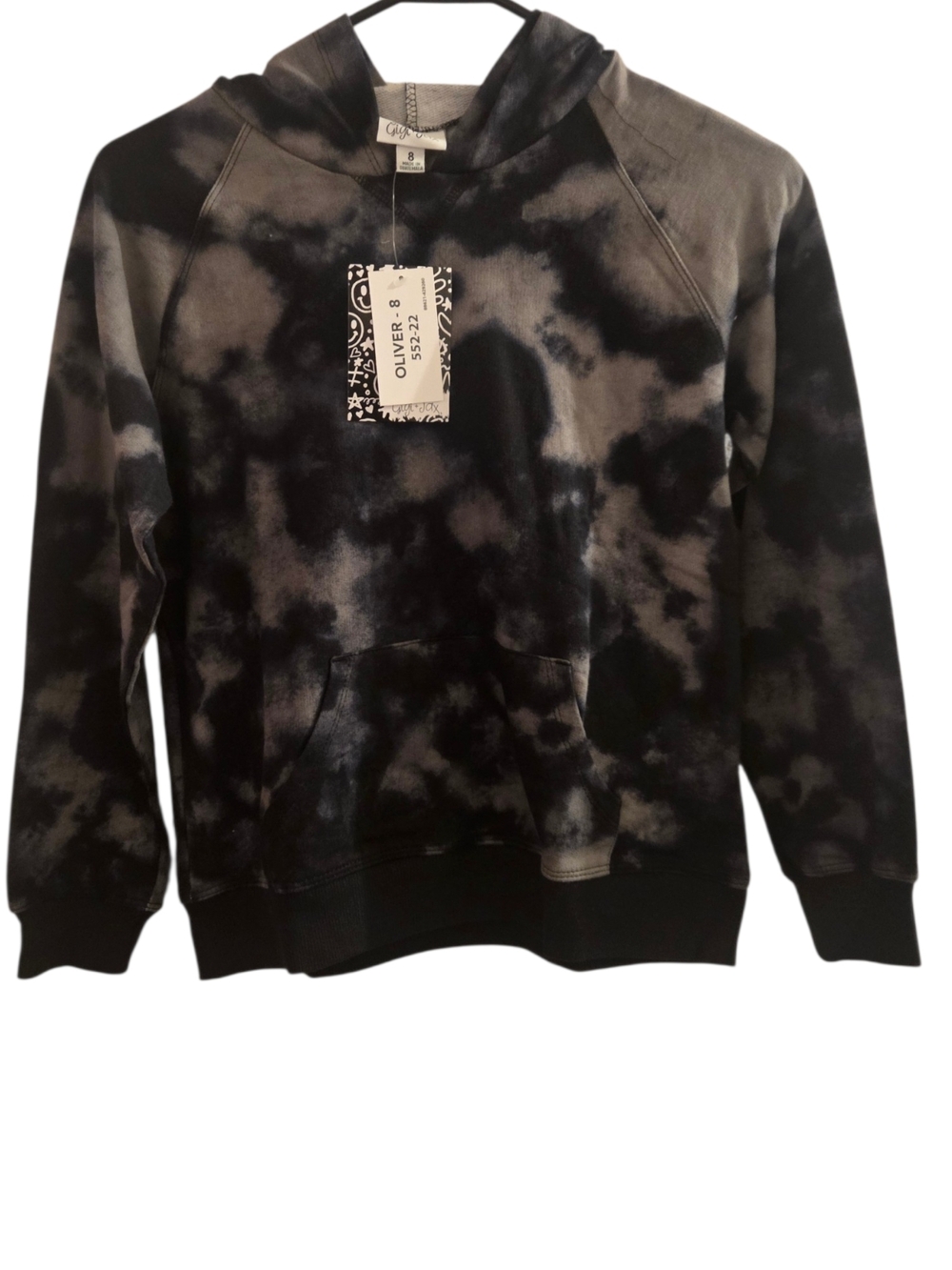 Olivers Black & Gray Tie-Dye Hoodie
